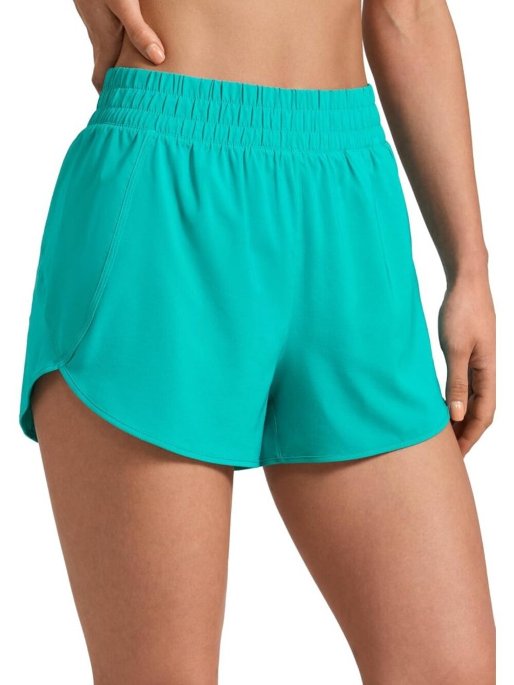 High-Waisted 3" Dolphin Athletic Shorts for Yoga & Workout, Quick-Dry Fabric